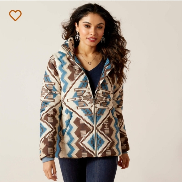 NWT Ariat Chimayo Puffer Tribal Print Puffer Jacket - Picture 1 of 4